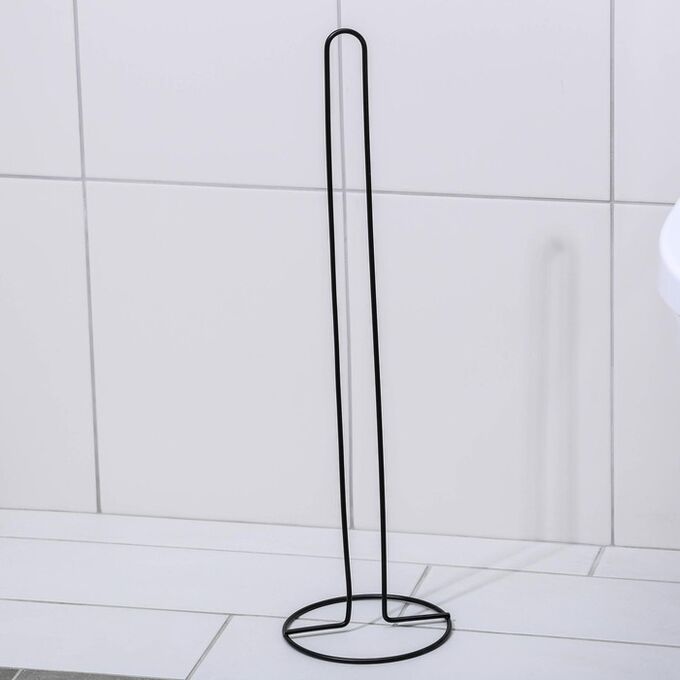Держатель для рулонов туалетной бумаги Доляна, 55x15x15 см, цвет чёрный