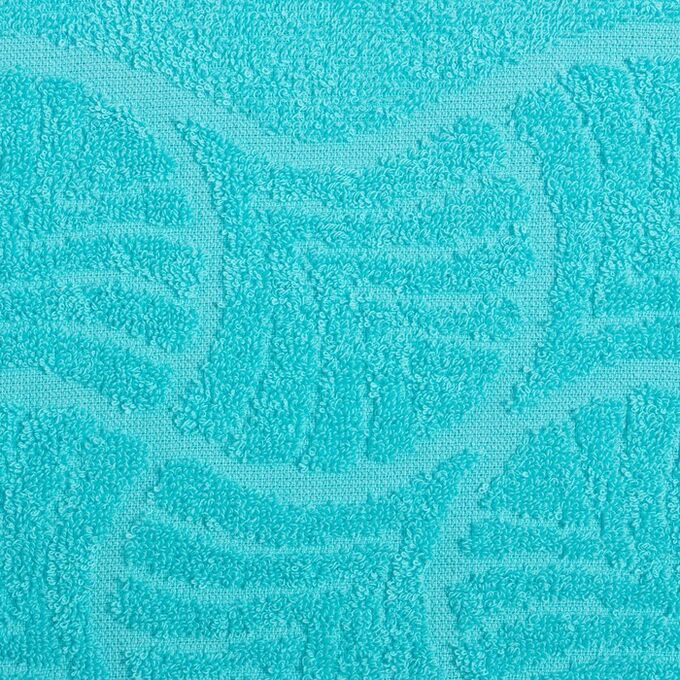 Полотенце махровое банное &quot;Волна&quot;, размер 70х130 см, 300 г/м2, цвет голубой