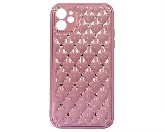Чехол iPhone 11 Rombus (розовая пудра)
