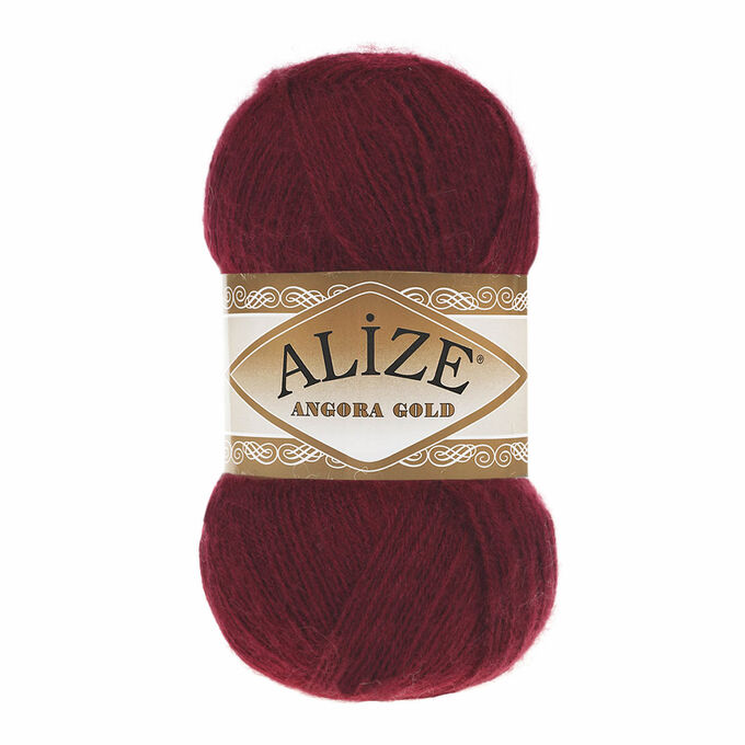 Пряжа Alize Angora Gold Ализе Ангора Голд цвет №57 бордовый