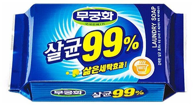 MUKUNGHWA Стерилизующее хозяйственное мыло Laundry soap 99% с повышенными отстирывающими свойствами (кусок 230 г) 32 230 г
