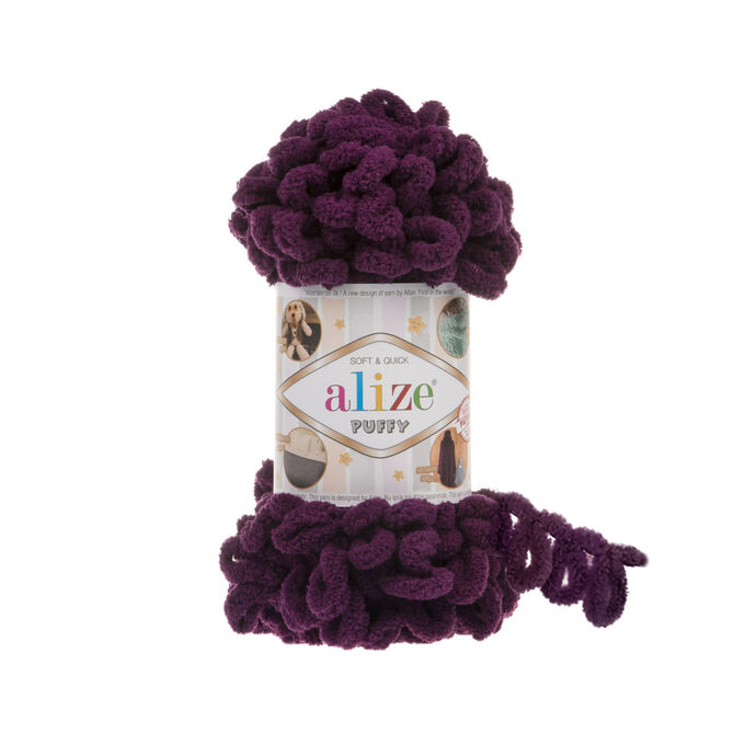 Пряжа Ализе Пуффи Alize Puffy цвет №111 сливовый