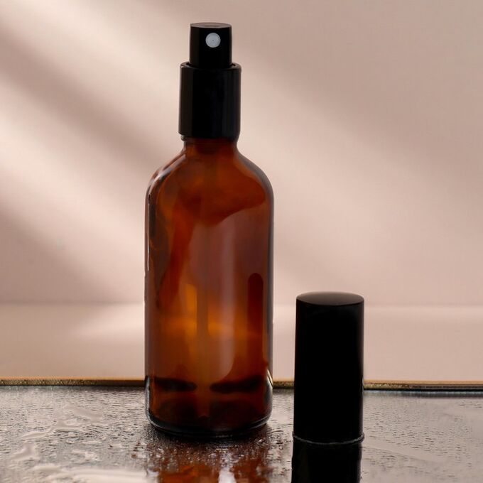 ONLITOP Флакон стеклянный для парфюма, с распылителем, 100 мл, цвет коричневый/чёрный