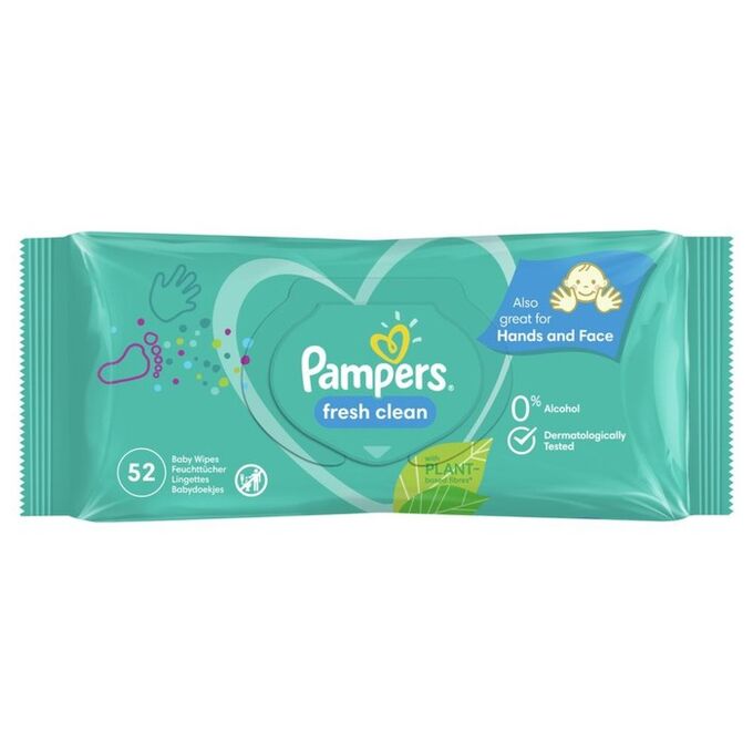 Детские влажные салфетки Pampers Fresh Clean, 2 уп. по 52 шт.