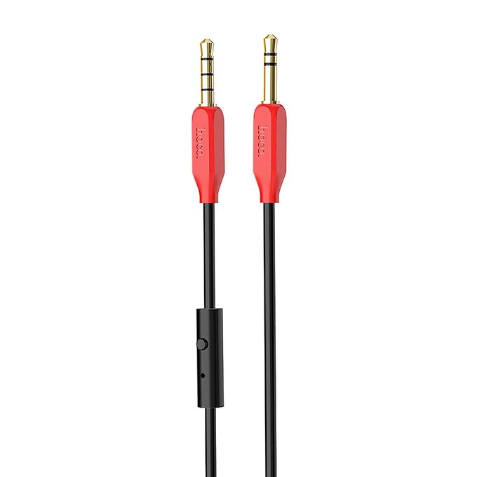 Кабель AUX (папа-папа) Hoco UPA12 AUX 3,5 -3,5 с микрофоном (100 см) (red)
