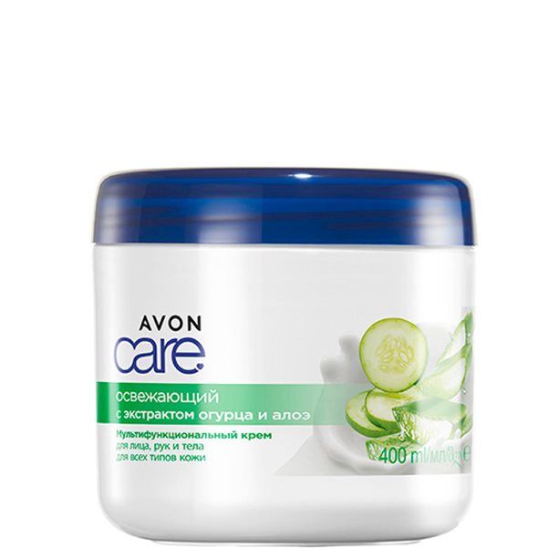 Avon Освежающий мультифункциональный крем для лица, рук и тела с экстрактом огурца и алоэ, 400 мл