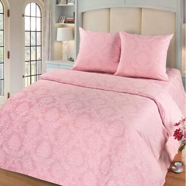 Соловия Комплект постельного белья из поплина жаккард АГАТ розовый