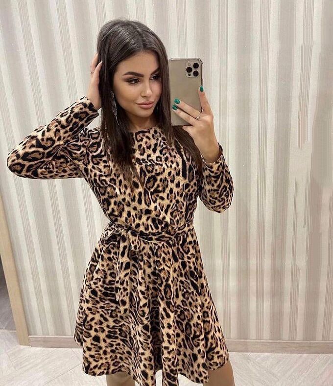 Платье леопардовое женское
