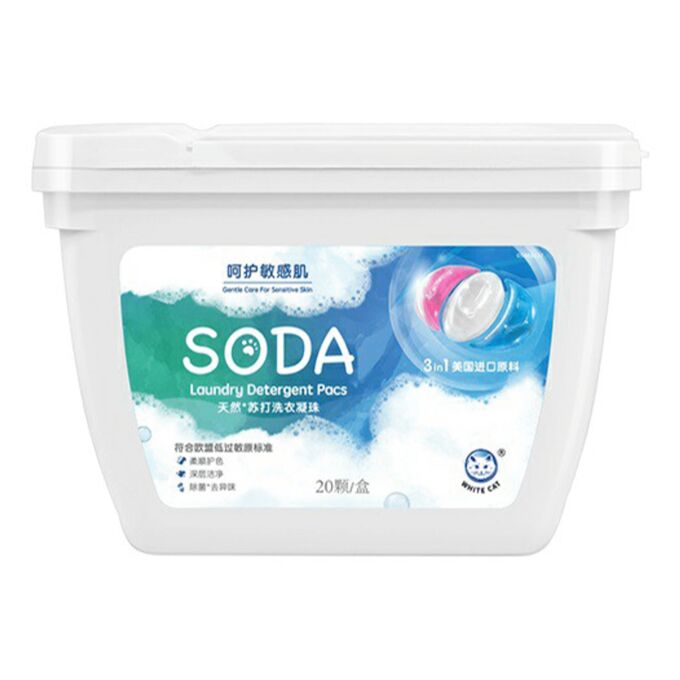 Keon WHITECAT SODA Капсулы для стирки на основе натуральной соды 20шт /Арт-W01LLD047/127108/BM