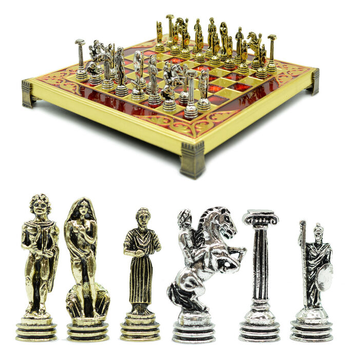 Шахматы сувенирные с металлическими фигурами &quot;Афина&quot; 205*205мм.