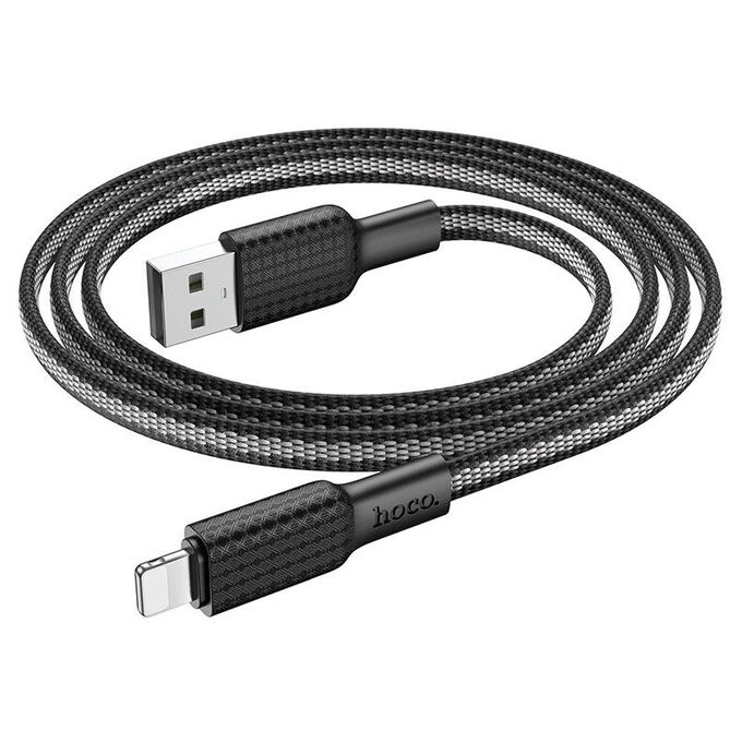Кабель HOCO X69  USB- Lightning 1метр, черный, 2.4 A