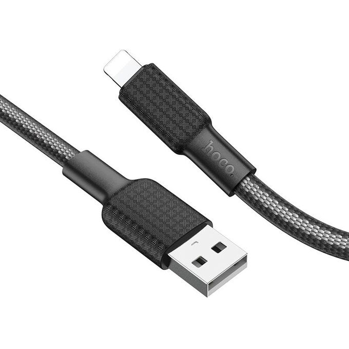 Кабель HOCO X69  USB- Lightning 1метр, черный, 2.4 A