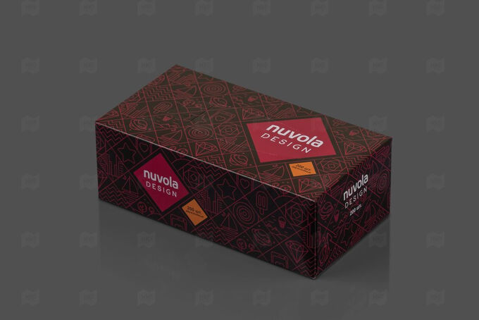 Мир упаковки Салфетки в коробке  NUVOLA Design Red 2-х сл. (200 шт.)