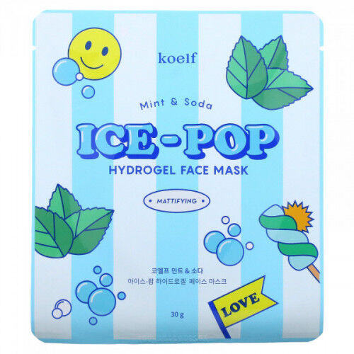 Petitfee & Koelf KOELF Гидрогелевая маска для лица с мятой и газировкой Mint &amp; Soda Ice-Pop Hydrogel Face Mask