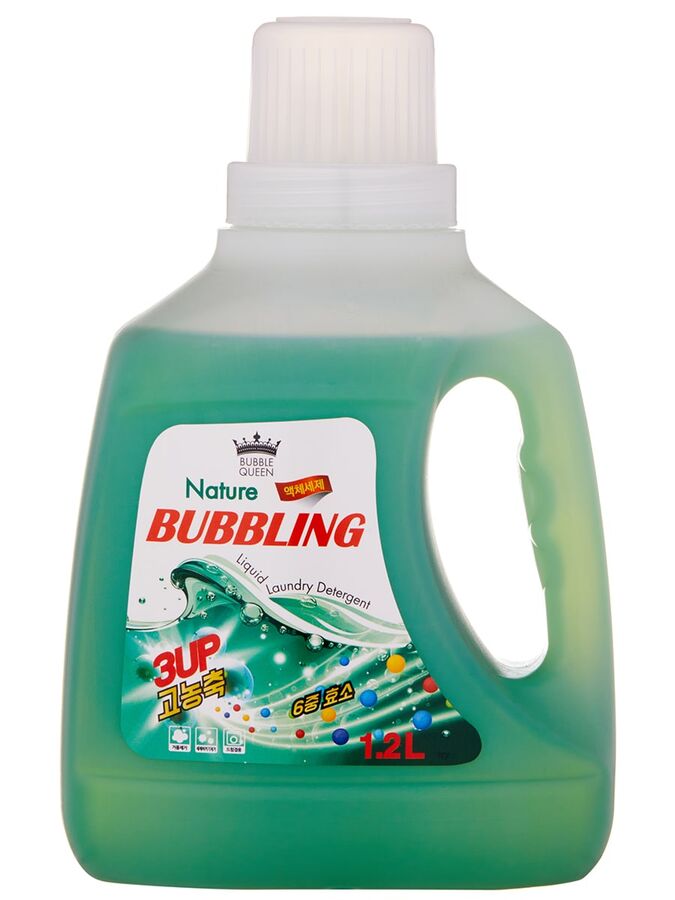 Жидкое средство для стирки белья, стиральный порошок  BUBBLE QUEEN Liquid Laundry Detergent 1,2 л