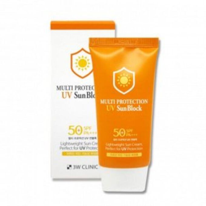 3W Clinic Multi Protection UV Sun Block SPF50+++ Солнцезащитный крем для лица, 70мл