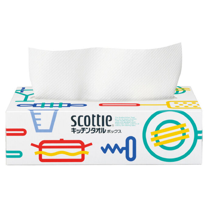 Тесненные бумажные кухонные полотенца в коробке, двухслойные повышенной плотности Crecia &quot;Scottie&quot; 75 шт. 36