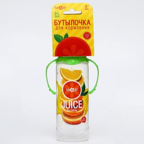 Бутылочка для кормления с ручками &quot;Апельсиновый сок&quot; 250 мл.
