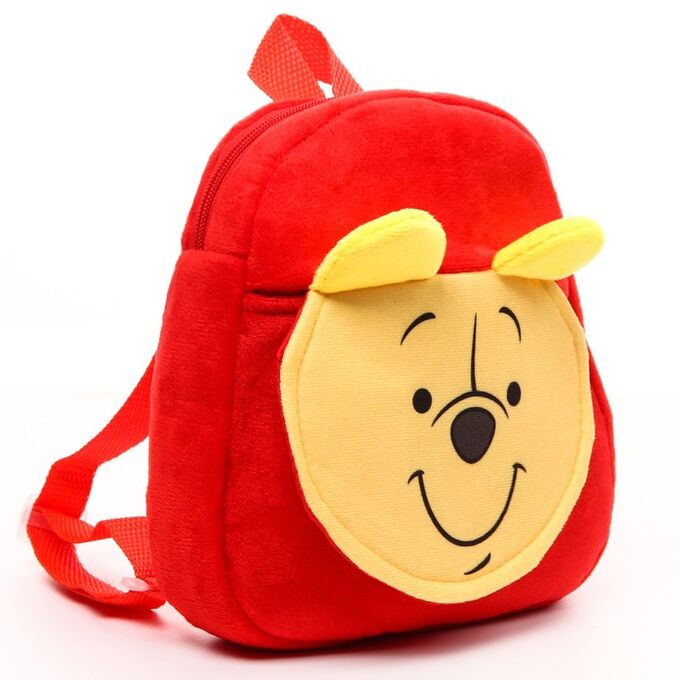 Disney Рюкзак плюшевый, на молнии, с карманом, 19х22 см, Медвежонок Винни и его друзья
