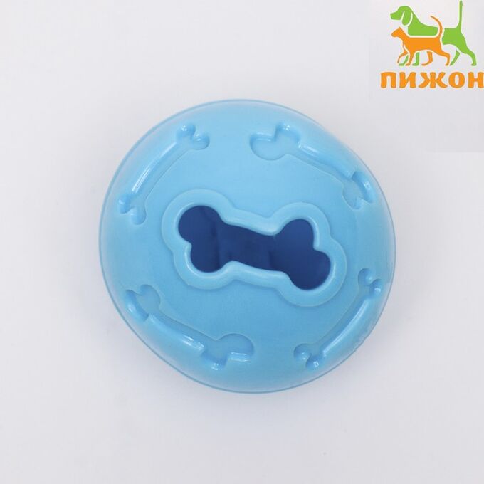 Пижон Мяч под лакомства, утолщённый TPR, 7 см, голубой