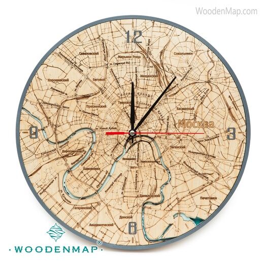 WoodenMap Часы г.Москва