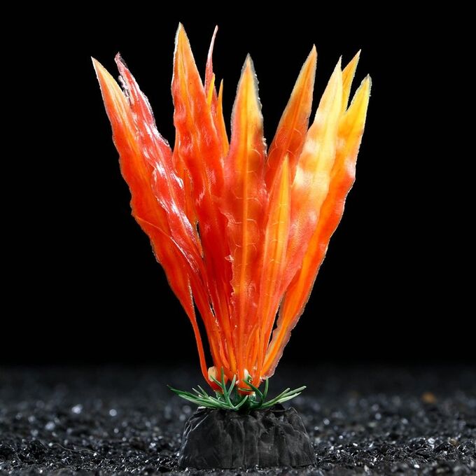 Пижон Аква Растение искусственное аквариумное, 3 х 13 см, оранжевое, 1 шт.