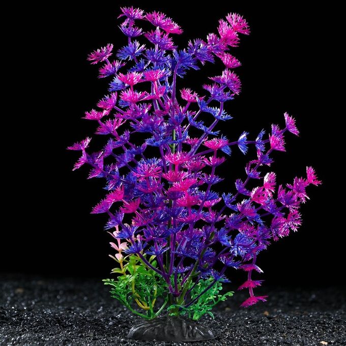 Пижон Аква Растение искусственное аквариумное, 6 х 24 см, фиолетовое