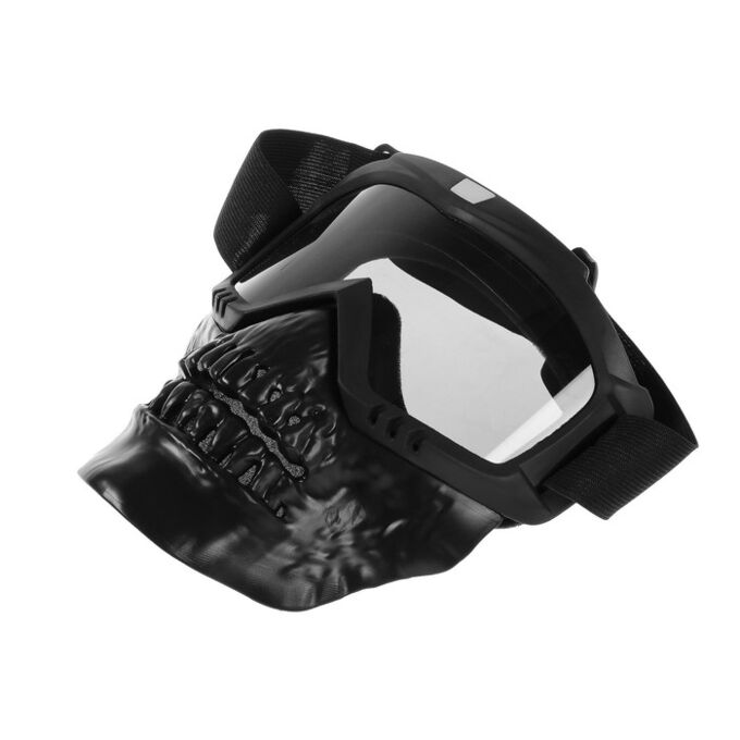СИМА-ЛЕНД Очки-маска для езды на мототехнике, разборные, визор затемненный, цвет черный