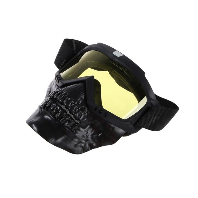 Torso Очки-маска для езды на мототехнике, разборные, визор желтый, цвет черный