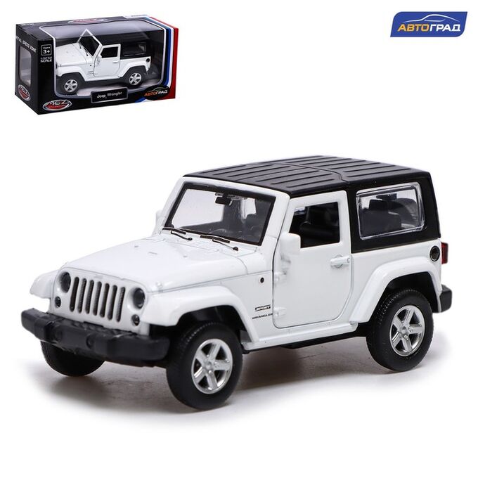 Автоград Машина металлическая JEEP WRANGLER, 1:42, инерция, открываются двери, цвет белый