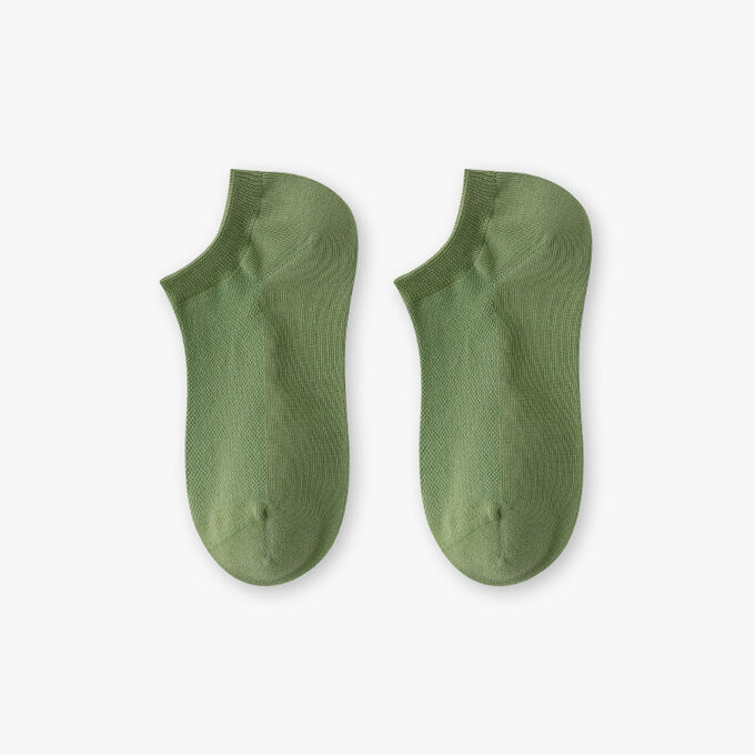 Женские однотонные укороченные носки, цвет зеленый