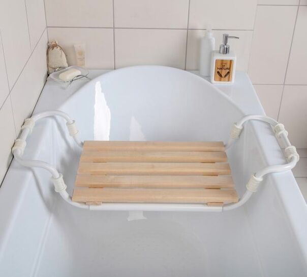 Сиденье для ванны раздвижное, деревянное/Лавка в ванну