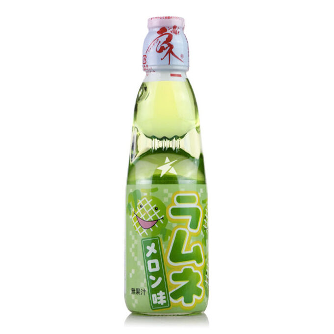 HATA KOSEN Ramune Напиток газированный &quot;Рамунэ&quot; со вкусом дыни (стекло) 200 мл