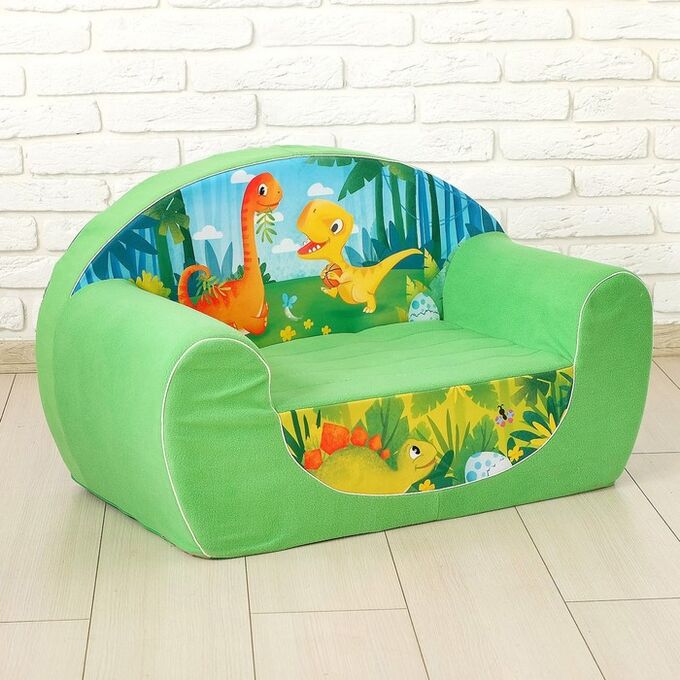 ZABIAKA Мягкая игрушка-диван «Динозавры», цвет зелёный