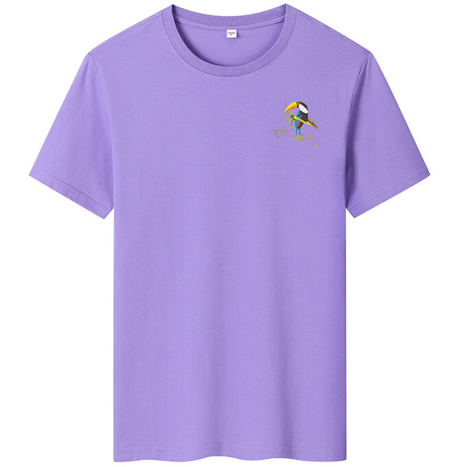 Мужская футболка, принт &quot;Тукан&quot;, цвет фиолетовый