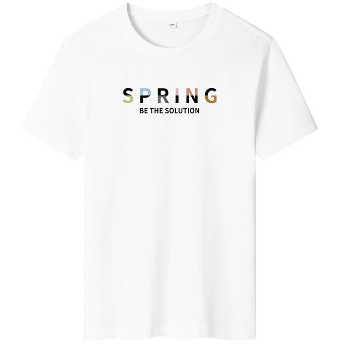 Мужская футболка, надпись &quot;Spring&quot;, цвет белый