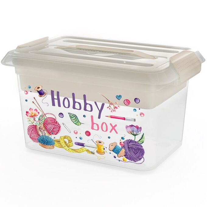 ПОЛИМЕРБЫТ Контейнер для хранения, 6 л, с вкладышем, пластик, SMARTBOX Hobby Box