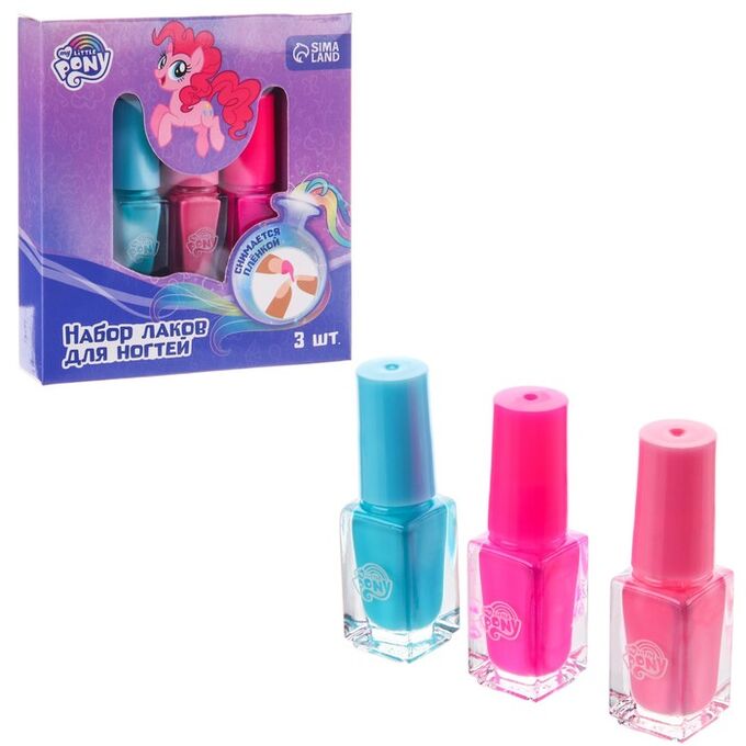 Hasbro Набор лаков для ногтей &quot;Пинки Пай&quot;, My Little Pony 3 шт по 6 мл