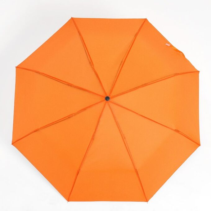 Зонт механический «Однотонный», 3 сложения, 8 спиц, R = 48 см, цвет оранжевый
