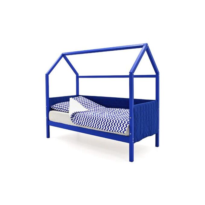 Клик Мебель Детская кровать-домик мягкий Бельмарко  Svogen синий