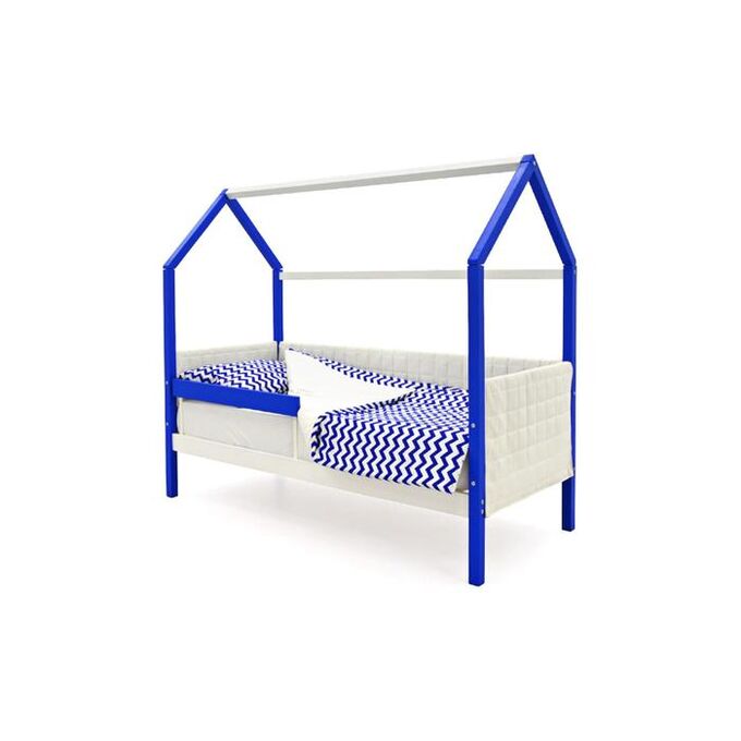 Детская кровать-домик мягкий Бельмарко  Svogen сине-белый