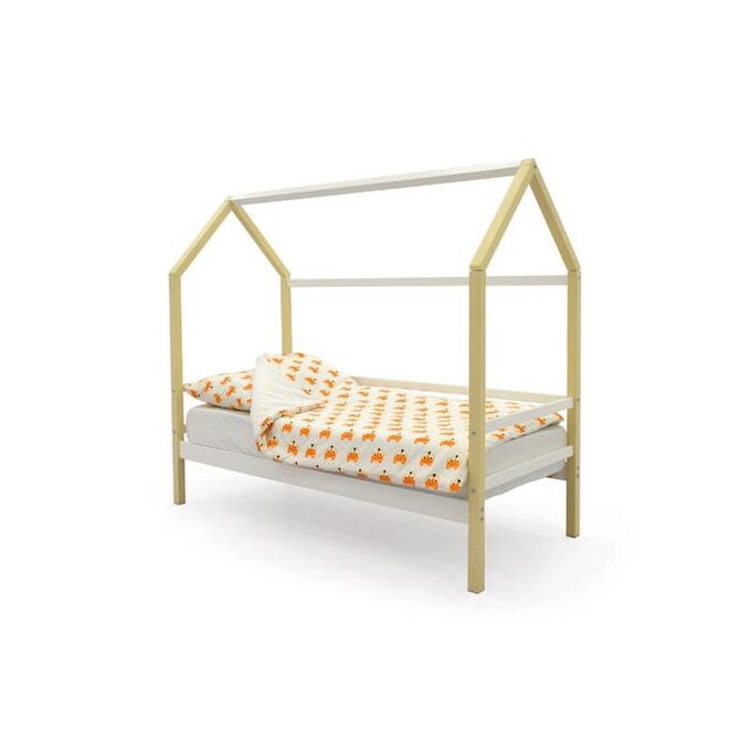 Клик Мебель Детская кровать-домик Бельмарко Svogen бежево-белый