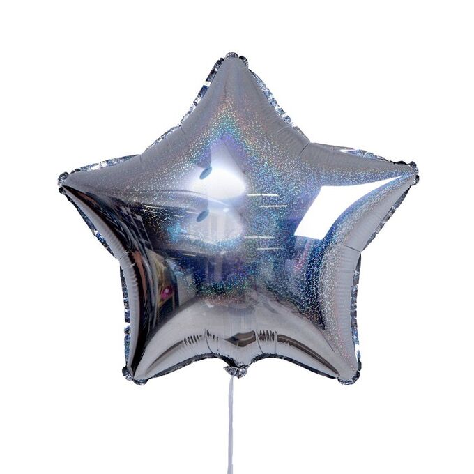 СИМА-ЛЕНД Шар фольгированный 18&quot; «Звезда голография», цвет серебристый