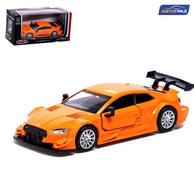 Автоград Машина металлическая AUDI RS 5 RACING, 1:43, инерция, открываются двери, цвет оранжевый