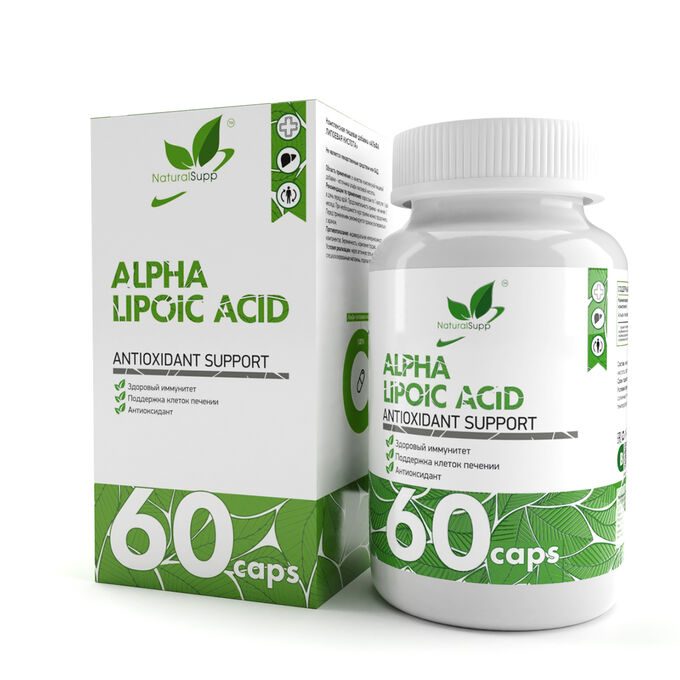 NaturalSupp Альфа липоевая кислота Alpha lipoic acid 100 мг, 60 капс