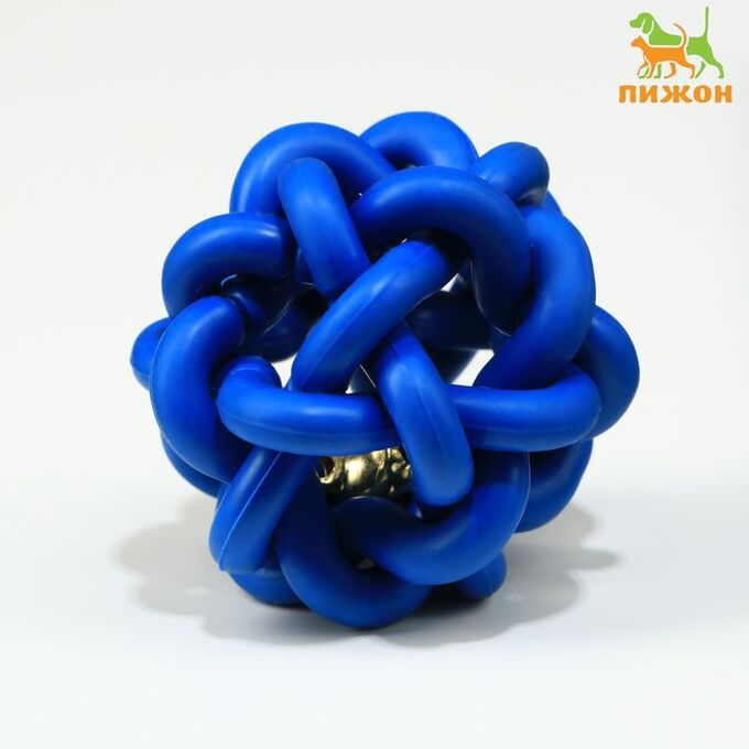 Пижон Игрушка резиновая &quot;Молекула&quot; с бубенчиком, 4 см, синяя