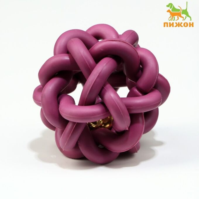 Игрушка резиновая &quot;Молекула&quot; с бубенчиком, 4 см, фиолетовая