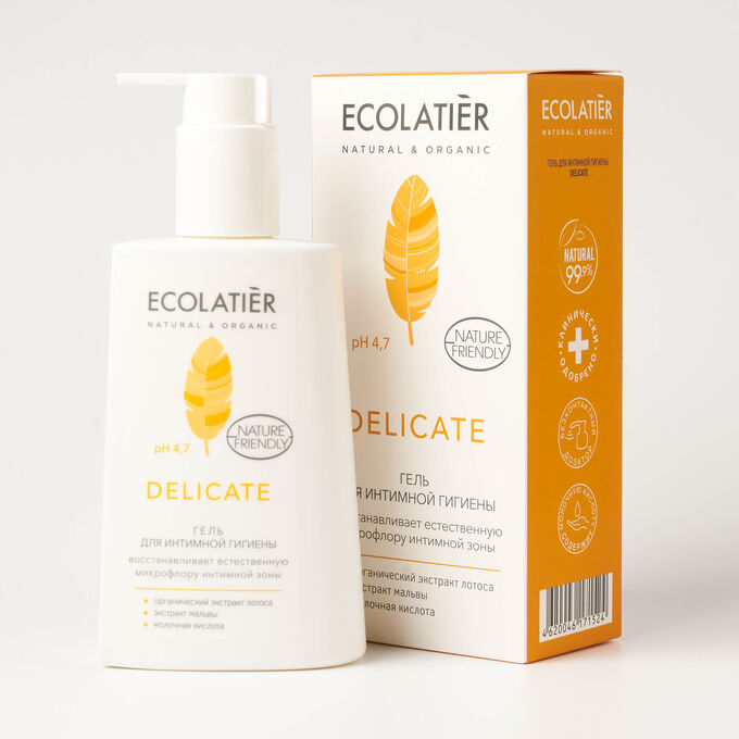 Гель для интимной гигиены Ecolatier Urban Delicate с органическим экстрактом лотоса, 250 мл