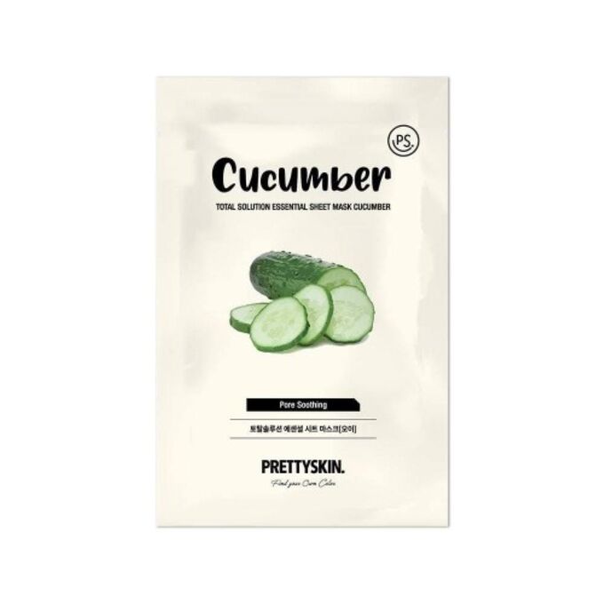 Pretty Skin PrettySkin Маска тканевая для лица с экстрактом огурца Mask Sheet Cucumber Total Solution Essential, 23 гр