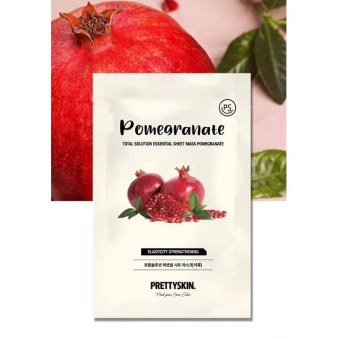 Pretty Skin PrettySkin Total Solution Essential Sheet Mask Pomegranate Тканевая маска с экстрактом граната, 23 гр